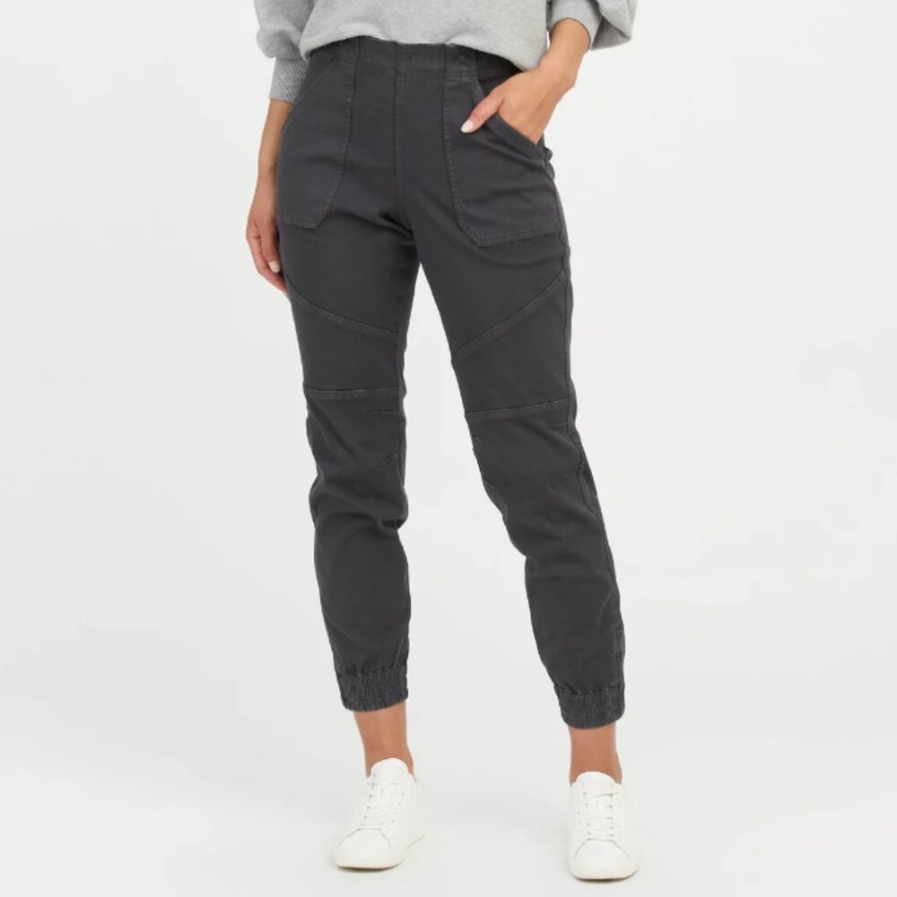 NWT Spanx Twill Cargo Jogger in Black S
